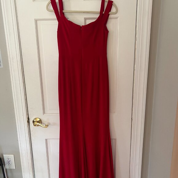 Aqua Women's Red Sweetheart Double-Strap Off-the-Shoulder Gown Dress Size 4 - Picture 6 of 7